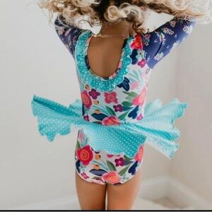 Leo Luvs Girls Floral Long Sleeve Peplum Leotard – Size 10 – NWOT